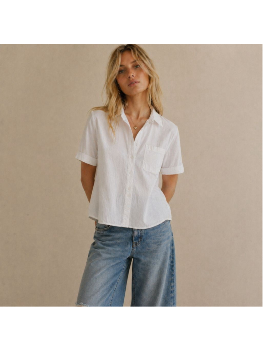 Madewell White Cotton Button Front Shirt Sz XS NWT